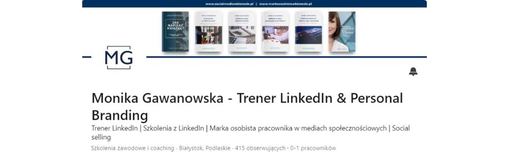 Obrazek pokazuje przykład dobrze opracowanego profilu firmy na LinkedIn