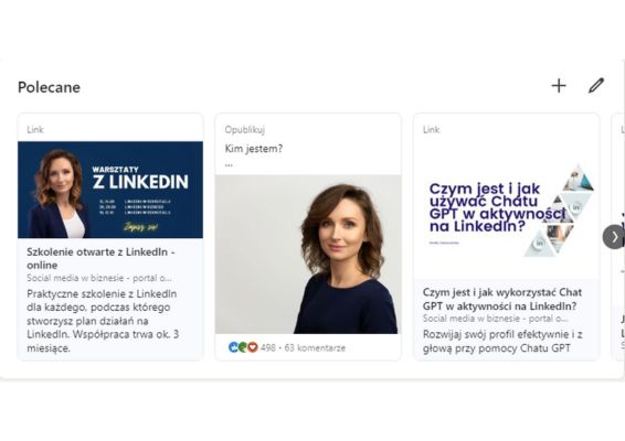 Obrazek pokazuje przykład dobrze opracowanego profilu na LinkedIn